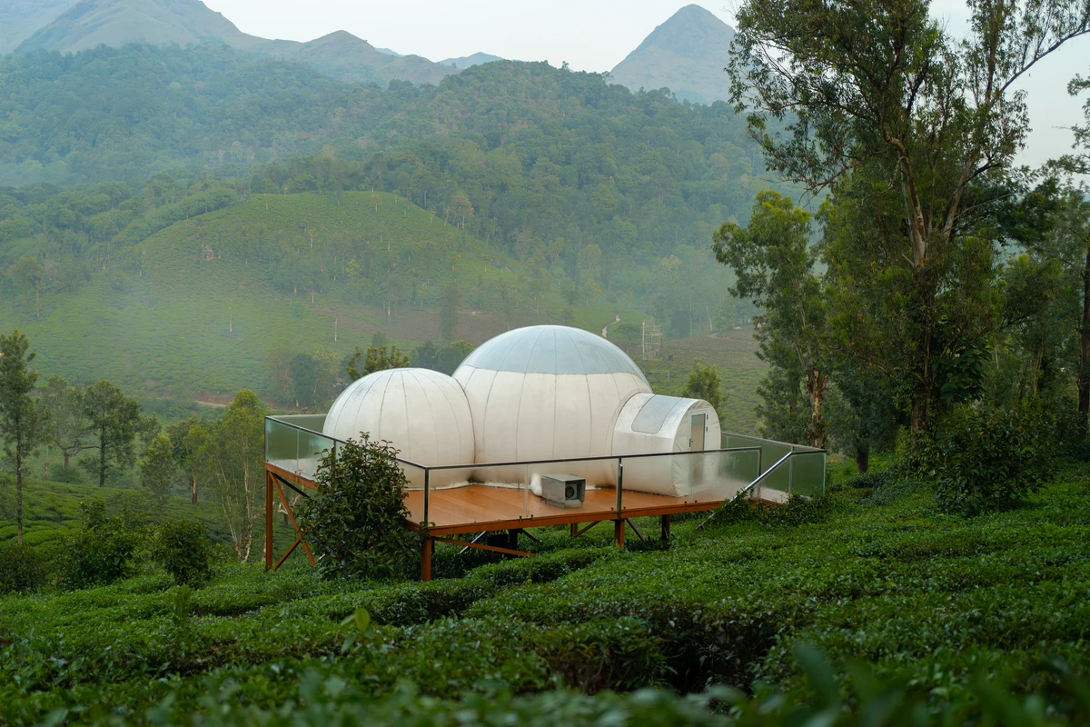 Transparent stargazing bubble dome wayanad stay exterior at boCHE 1000 Acres resort wayanad
