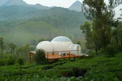 Transparent Bubble Dome Exterior Transparent stargazing bubble dome wayanad stay exterior at boCHE 1000 Acres resort wayanad